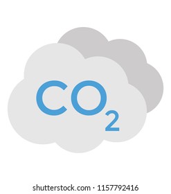 
Cloud with co2, carbon dioxide icon vector 
