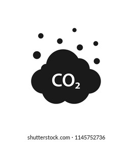 Cloud of CO2, carbon emission, pollution reduction icon. Ecology environment cleaning