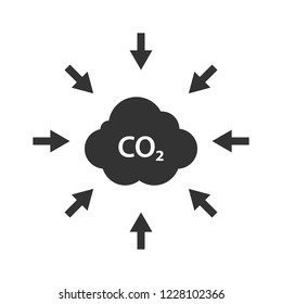 Cloud of CO2, carbon emission, pollution reduction icon. Ecology environment cleaning