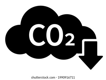 Cloud co2 pollution reduction vector icon