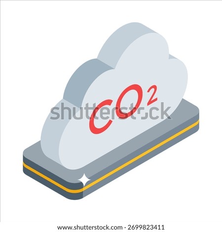Cloud with CO2 representing harmful greenhouse gas emissions.