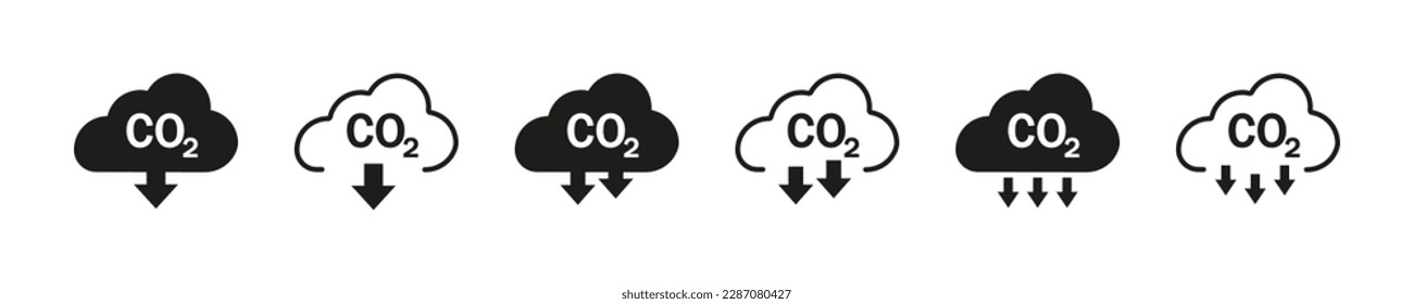 Cloud co2 vector icons. Symbol isolated on a white background. Vector illustration eps10