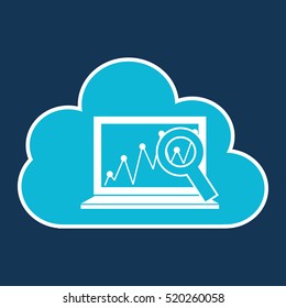 cloud code developing laptop analytics vector illustration eps 10