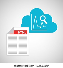 cloud code developing statistics search vector illustration eps 10