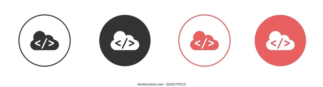 Cloud code icon vector design template simple and clean style