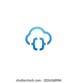 Cloud code logo design template. coding symbol icon.