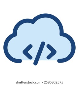 Cloud coding development software programming isolated illustration
