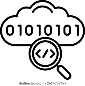 Cloud Coding Line Vector Icon Design
