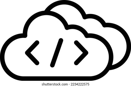 Cloud coding Vector Icon Design Illustration