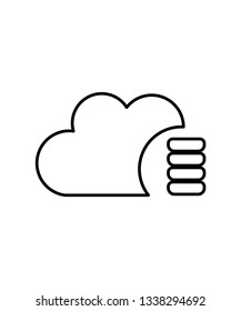 cloud coin icon , symbol , vector