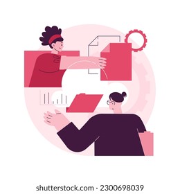 Cloud collaboration abstract concept vector illustration. Online collaboration, remote business management, computing service company, distributed team, cloud service, distance abstract metaphor.