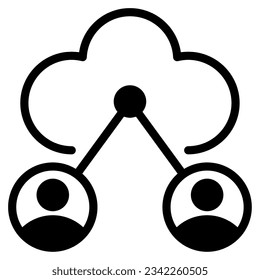 Cloud Collaboration Icon for uiux, infographic