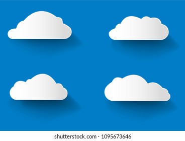 cloud collection with blue sky 3d symbol. eps10 vector