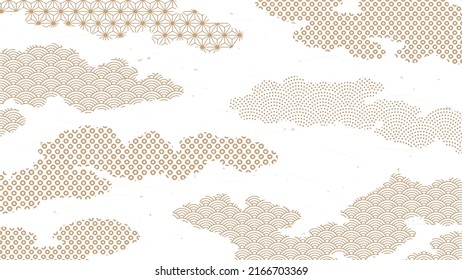 Cloud collection. Japanese taraditional pattern background.
