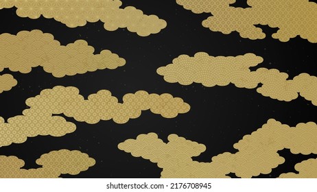 Cloud collection. Japanese taraditional pattern background.