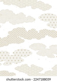 Cloud collection. Japanese taraditional pattern background.