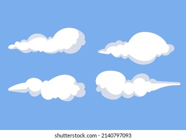 Cloud collection set with waves is very beautiful