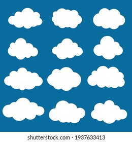 Cloud Collection, Cloud Shapes Vector Illustration