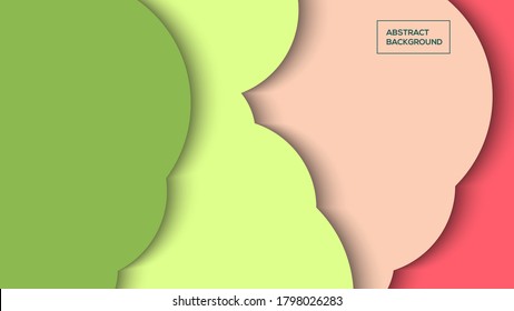 cloud color Circle paper cut abstract background vector illustration best for background, poster and wallpaper