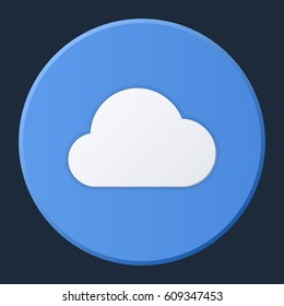 Cloud color icon on bright circle background.