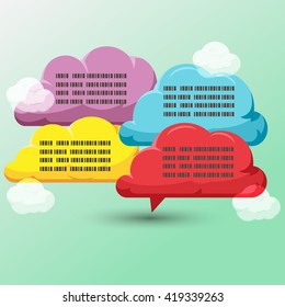 Cloud Color Info Graphic Template Vector
