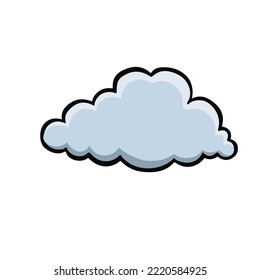 Cloud color isolated, cloud line, vector illustration
