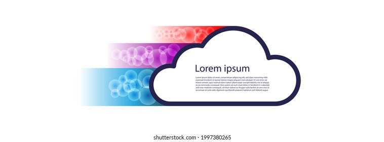 Cloud with colored stripes, for storing information. Stylish icon on a light background. Infographics. 