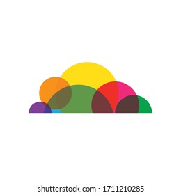 Vector de símbolo de superposición circular en color de nube