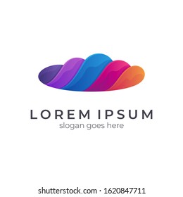 cloud colorful logo design, 3d gradients logo style, vector illustration