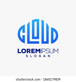 cloud colorful logo design tempalte