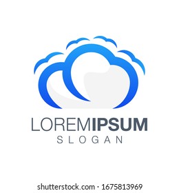 plantilla de diseño de logotipo en color de nube