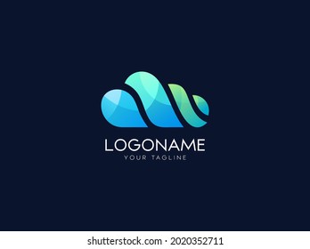 cloud colorful logo design vector template