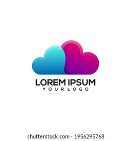 Cloud colorful logo illustration vector