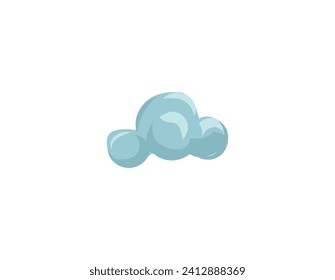 Nube de conjunto colorido. La sencillez y el encanto de una nube blanca esponjosa se hicieron realidad a través del diseño creativo de caricaturas contra un telón de fondo blanco. Ilustración vectorial.