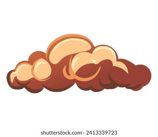 Nube de conjunto colorido. Esta ilustración le da vida a una nube que reventó, usando un estilo de caricatura delicioso e imaginativo. Ilustración vectorial.