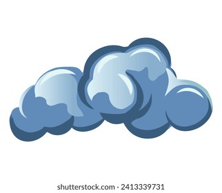 Cloud of colorful set. The unique fusion of thunder and cartoons in this whimsical illustration, capturing the essence of a stormy cloud against a white background. Vector illustration.