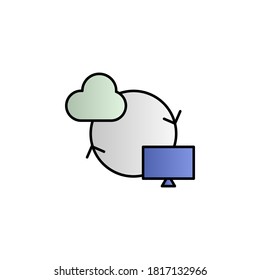 Cloud, communication color gradient vector icon
