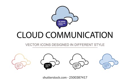 Diseño de icono de comunicación en la nube con fondo blanco