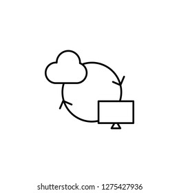 cloud, communication icon. Simple outline vector of Web Design Development  set icons for UI and UX, website or mobile application