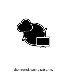 cloud, communication icon. Simple outline vector of Web Design Development  set icons for UI and UX, website or mobile application on white background