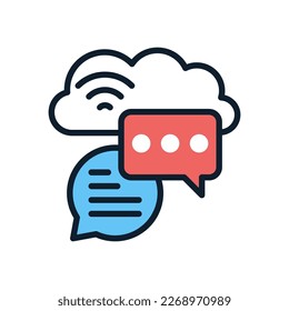 Cloud Communication icon in vector. Logotype