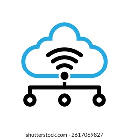 Cloud Communication logo icon illustration flat