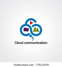 cloud communication logo vector, icon, and element for business