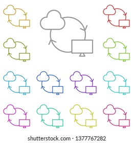 cloud, communication multi color icon. Simple thin line, outline vector of Web Design Development icons for UI and UX, website or mobile application