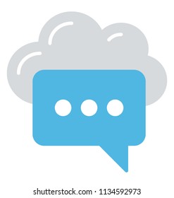 
Cloud communication, cloud with speech bubble symbolising internet-based voice and data communication
