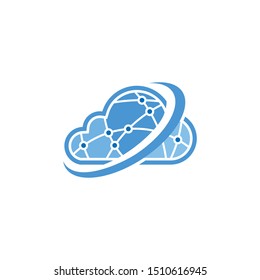 cloud communication technology logo icon vector, eps 10