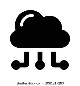Cloud, communication, user icon. Black vector graphics.