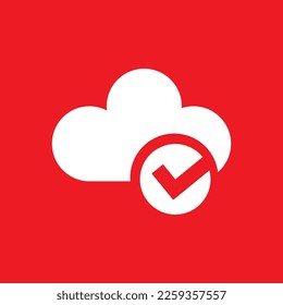 Cloud completion icon, common graphic resources, vector illustration.