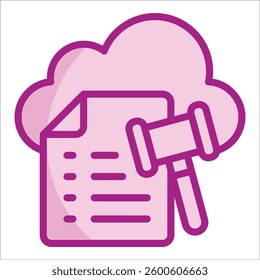 Cloud Compliance Icon Element For Design