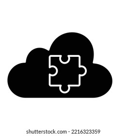 Cloud Component Glyph Vector Icon which can easily modified

